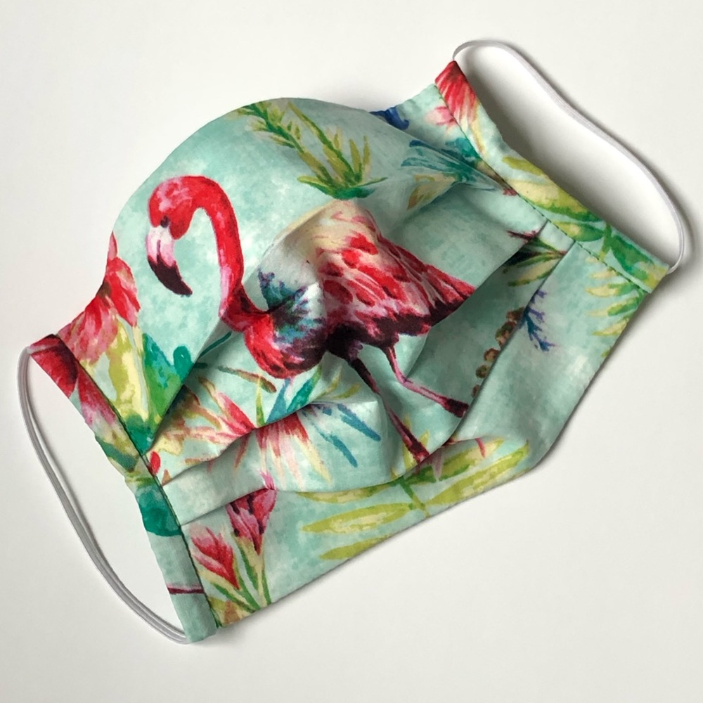 NEW Flamino & Tropical Plants Flowers Face Mask
